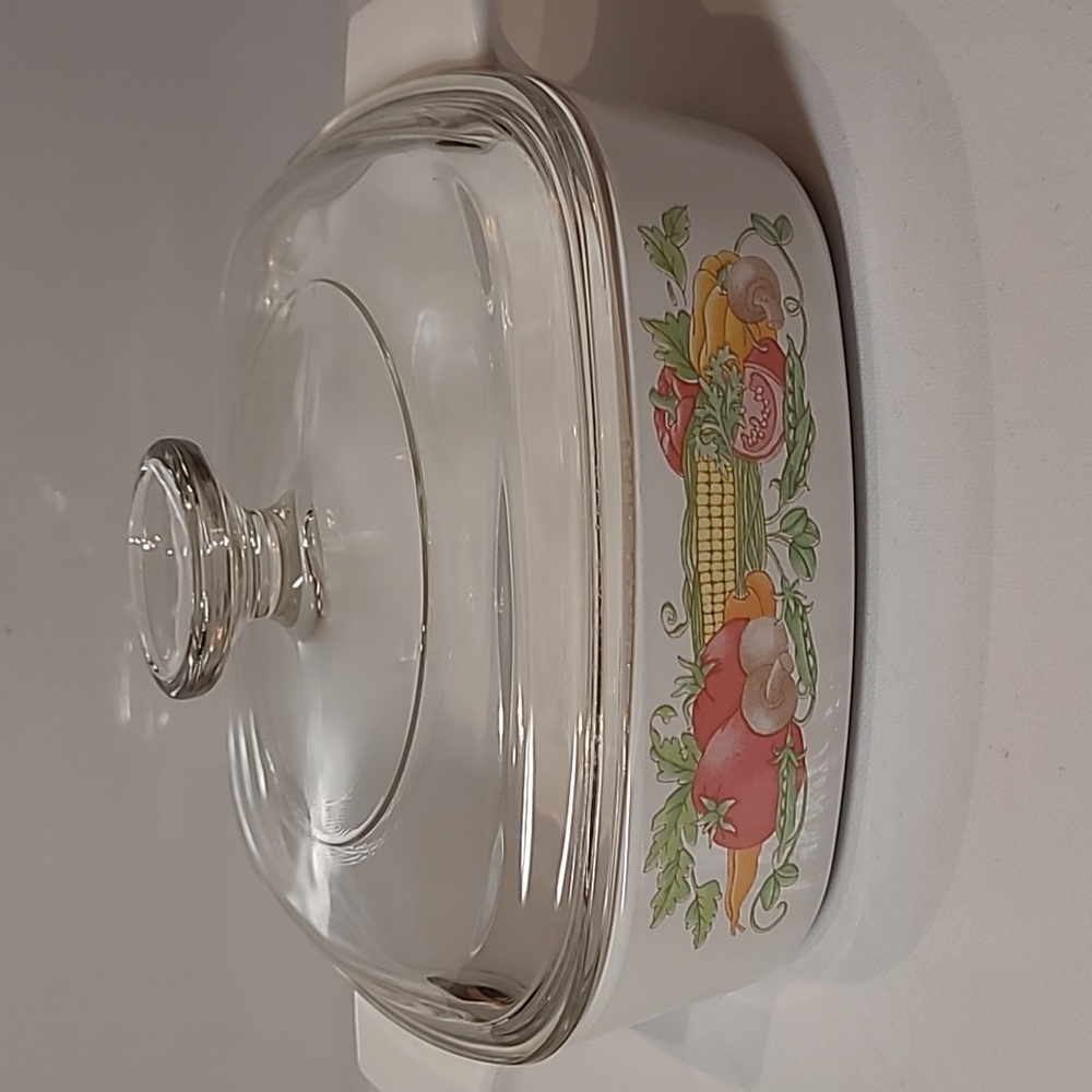 Vintage corningware garden harvest patterns A-1-B 1L Casserole dish with pyrex